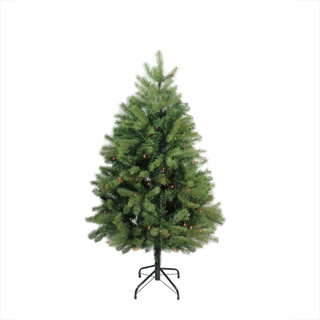 4ft. Pre-Lit Noble Fir Artificial Christmas Tree, Multicolor Lights